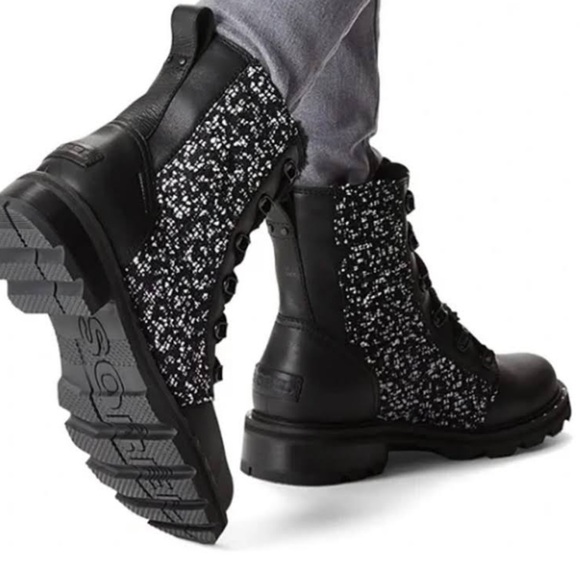 NWT SOREL lennox lace up waterproof combat Moto boots - Picture 2 of 14